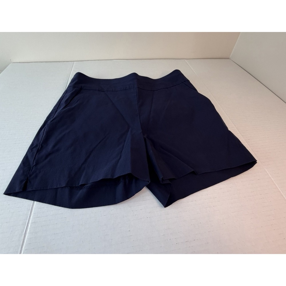 Peck & Peck Women's‎ Navy Blue Rayon Blend Stretch Bermuda Shorts Size 12